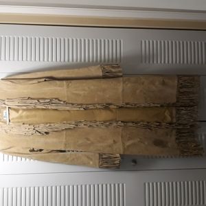 Solid leather suede full length coat